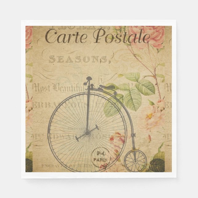 French Postcard Paper Napkin (Front)