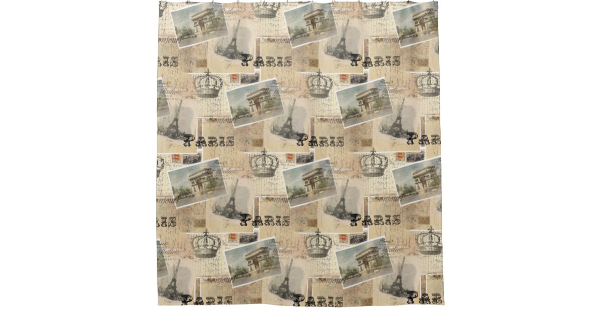 French Postcard Paris Shower Curtain | Zazzle.com