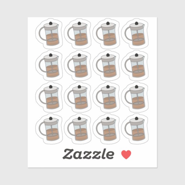 French Press Coffee Break Time Functional Planner Sticker (Sheet)