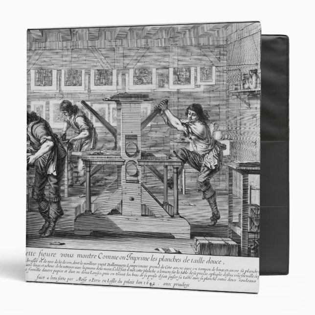French printing press, 1642 3 ring binder (Front/Inside)