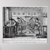 French printing press, 1642 poster