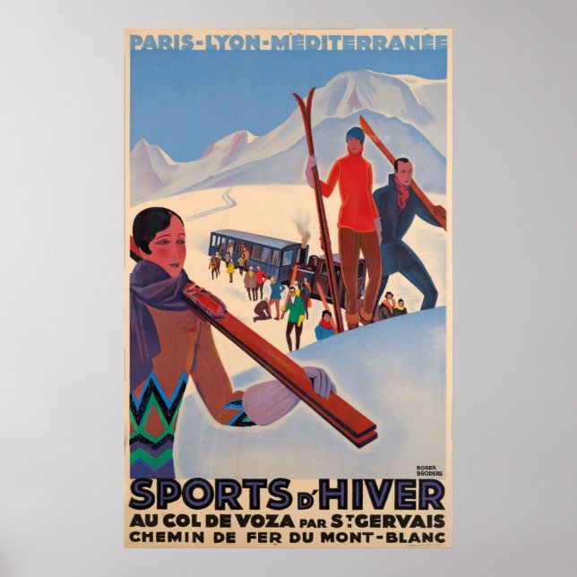 French Promotional Ski Vintage Poster (Front)