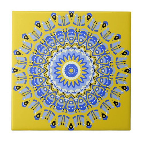 French Provencal Style Kaleidoscope Ceramic Tile