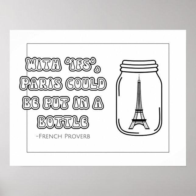 French Proverb Coloring Poster (Front)