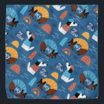 French Pup Bandana<br><div class="desc">An Adorable Blue Dog Bandana Scarf Designed With Cartoon Dogs</div>