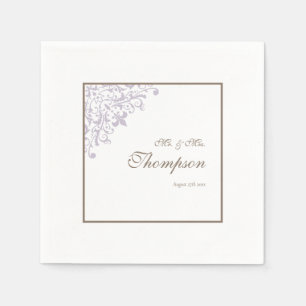 French Purple Fleur de Lis Wedding Reception Napkins