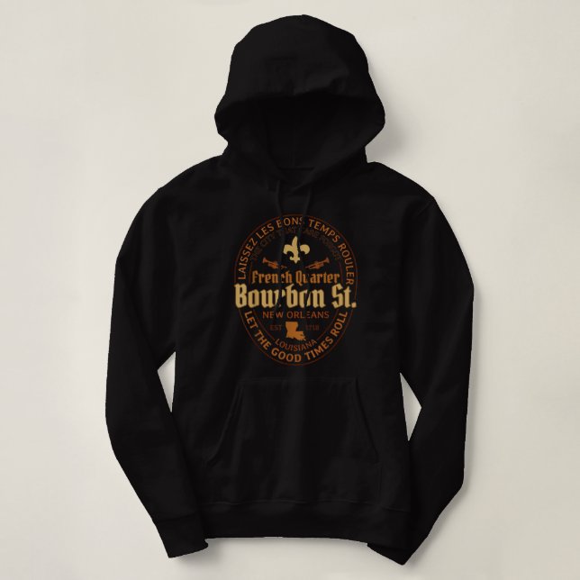 French Quarter Bourbon St New Orleans Souvenir Gif Hoodie (Design Front)
