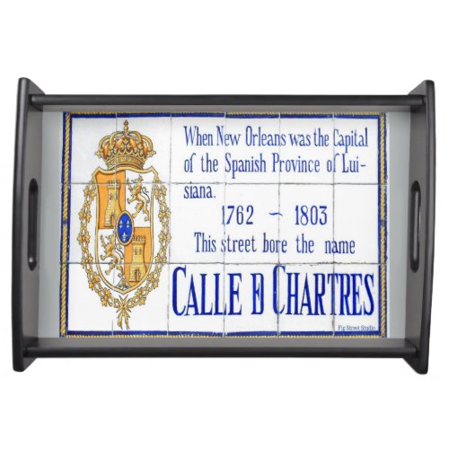 French Quarter Chartres St Tile Mural Serving Tray