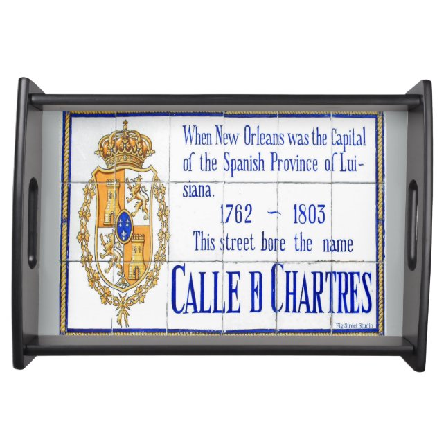French Quarter Chartres St Tile Mural Serving Tray (Front)