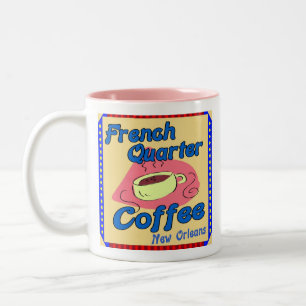 French Quarter Coffee Shop Two-Tone Coffee Mug