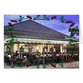 French Quarter Coffee Stand Christmas Card