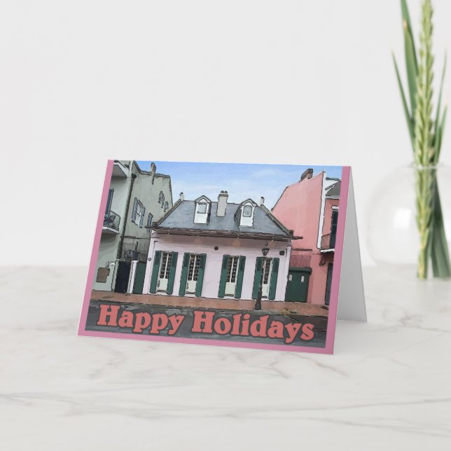 French Quarter Cottage Seasons Greetings Card (Front)
