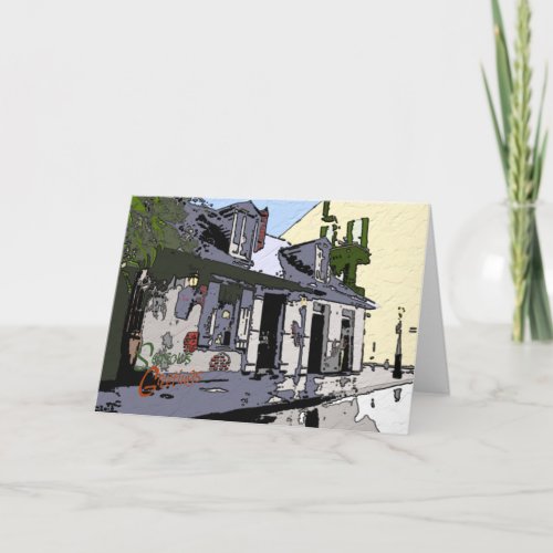French Quarter Cottage Seasons Greetings Card
