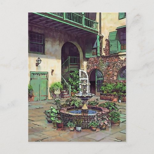 French Quarter Courtyard New Orleans Postcard