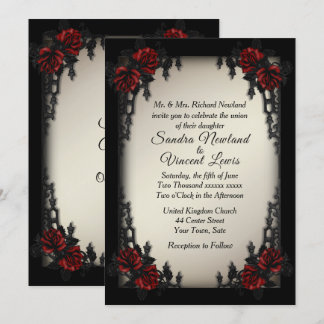 French Quarter Goth Antique Gold Wedding Invitation