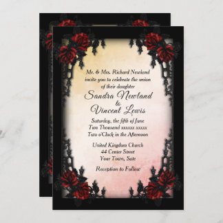  French Quarter Goth Creamy Peach Victorian Invitation