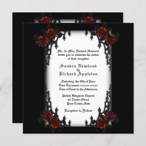 French Quarter Goth Theme Wedding Invitation