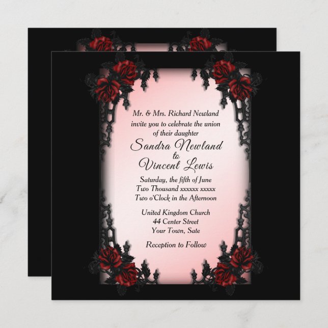 French Quarter Goth Wedding Invitation (Front/Back)