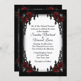 French Quarter Goth White Wedding Invitation