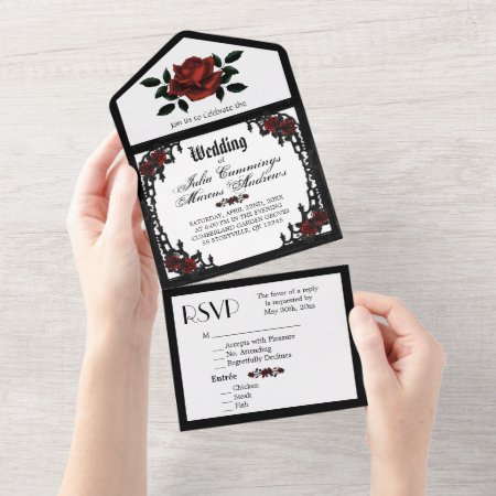 French Quarter Gothic RSVP Tri Fold Wedding