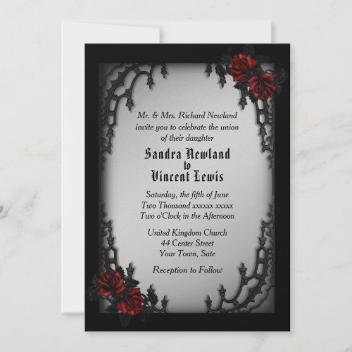 French Quarter Gothic Wedding Theme Invitation