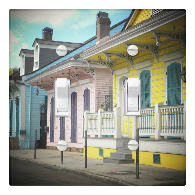 French Quarter Houses Photo Light Switch Cover (In Situ)