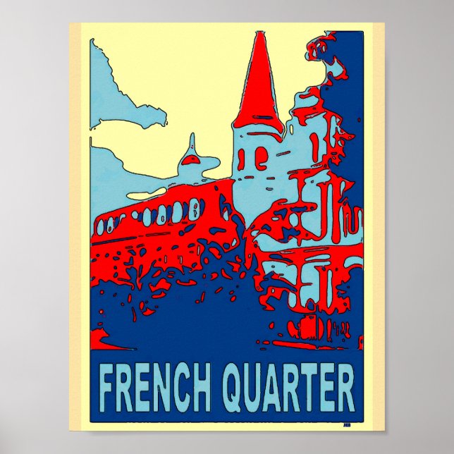 French Quarter in Blue Poster (Front)