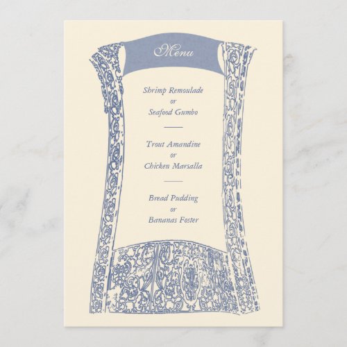 French Quarter Ironwork Wedding Event Menu