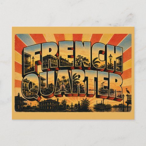 French Quarter Louisiana Iron Balconies Gardens Postcard