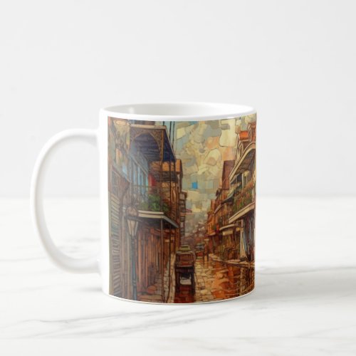 French Quarter New Orleans Futurism Style Coffee Mug
