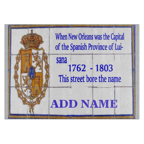 French Quarter Street Tile Mural add name Cutting Board