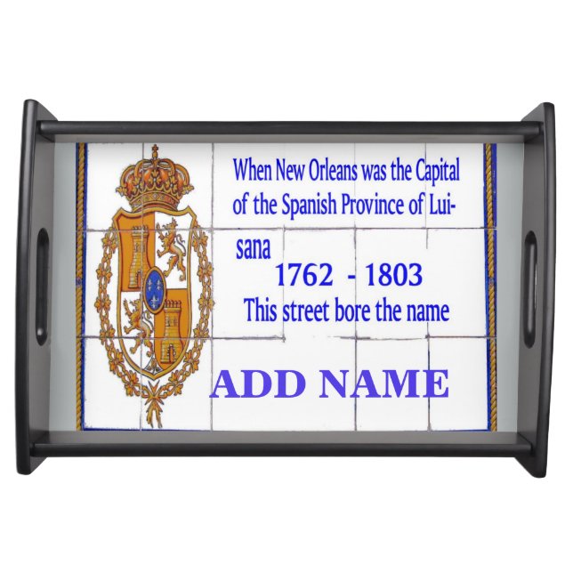 French Quarter Street Tile Mural, add name Serving Tray (Front)
