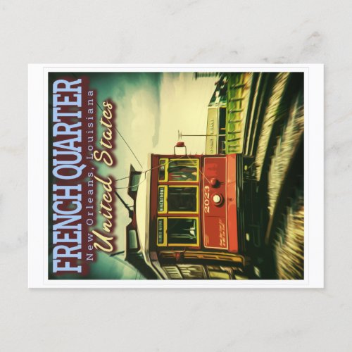 FRENCH QUARTER _ STREETCARS NEW ORLEANS LOUISIANA POSTCARD