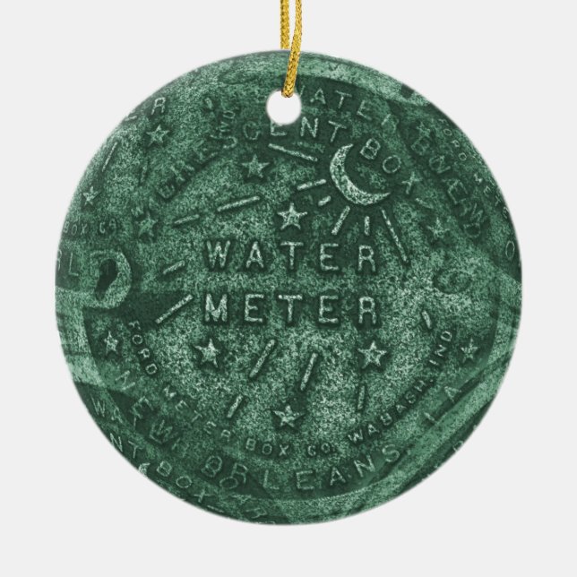 French Quarter Water Meter Ceramic Ornament (Front)