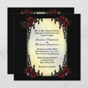 French Quarter Yellow Goth Theme Wedding Invitation