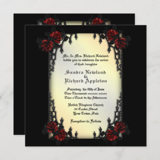 French Quarter Yellow Goth Theme Wedding  Invitation