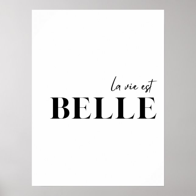 French Quote "La vie est belle" Poster (Front)