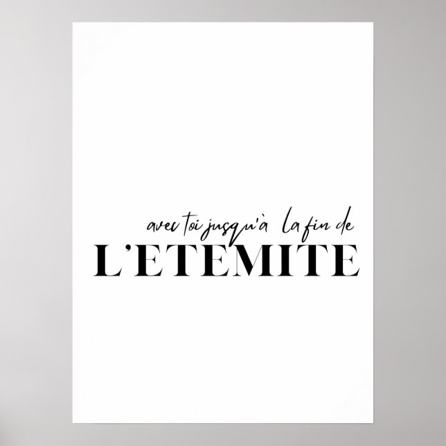 French Quote. "With you till eternity" Poster (Front)