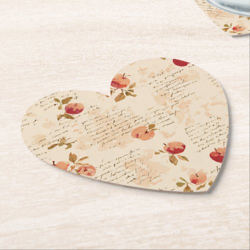 French Red Apples  Paper Coaster