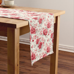 French Red Chic: Distressed Elegance at Its Finest Long Table Runner