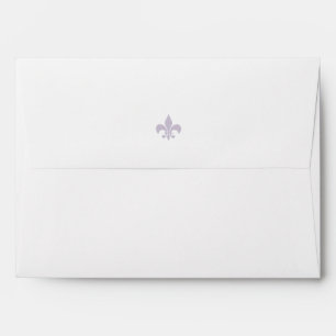 French Regency Purple Fleur de Lis Pattern Wedding Envelope