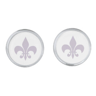 French Regency Purple Fleur de Lis Wedding Cufflinks