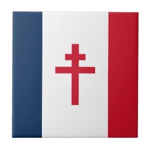 French resistance flag France symbol war cross his Ceramic Tile