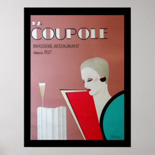 French Restaurant Art Deco poster American English