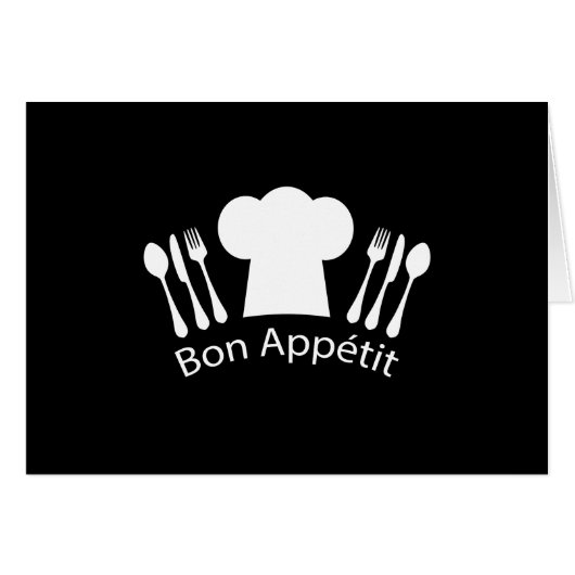 French Restaurant Chefs Hat for Gourmet Cards (Front Horizontal)