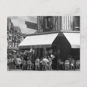 French restaurant scene postcard