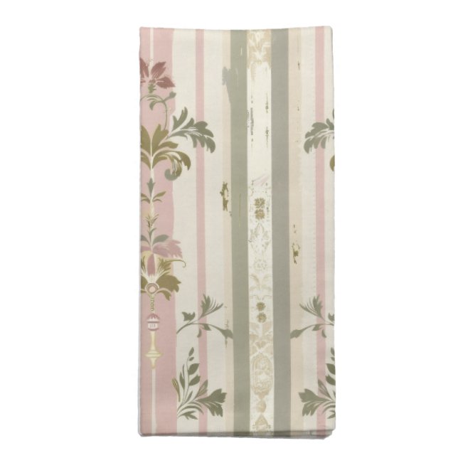 French Retro Damask Stripe Cloth Napkin (Folded)
