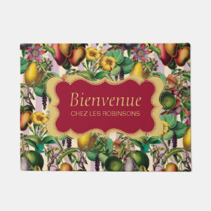 French Retro Floral Bienvenue Doormat