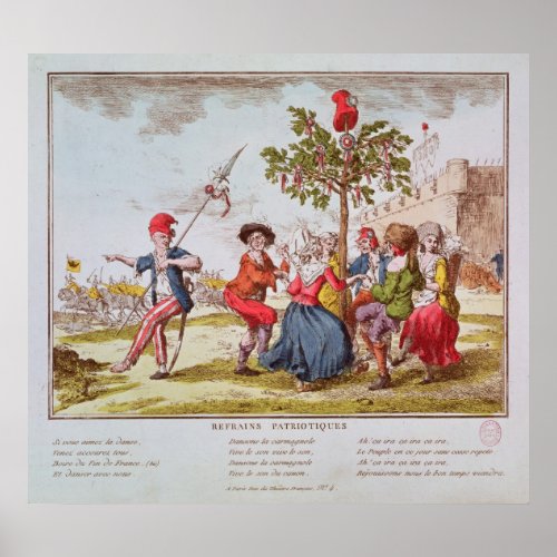 French revolutionaries dancing the carmagnole poster