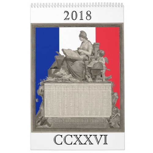 French Revolutionary Calendar for 2018
